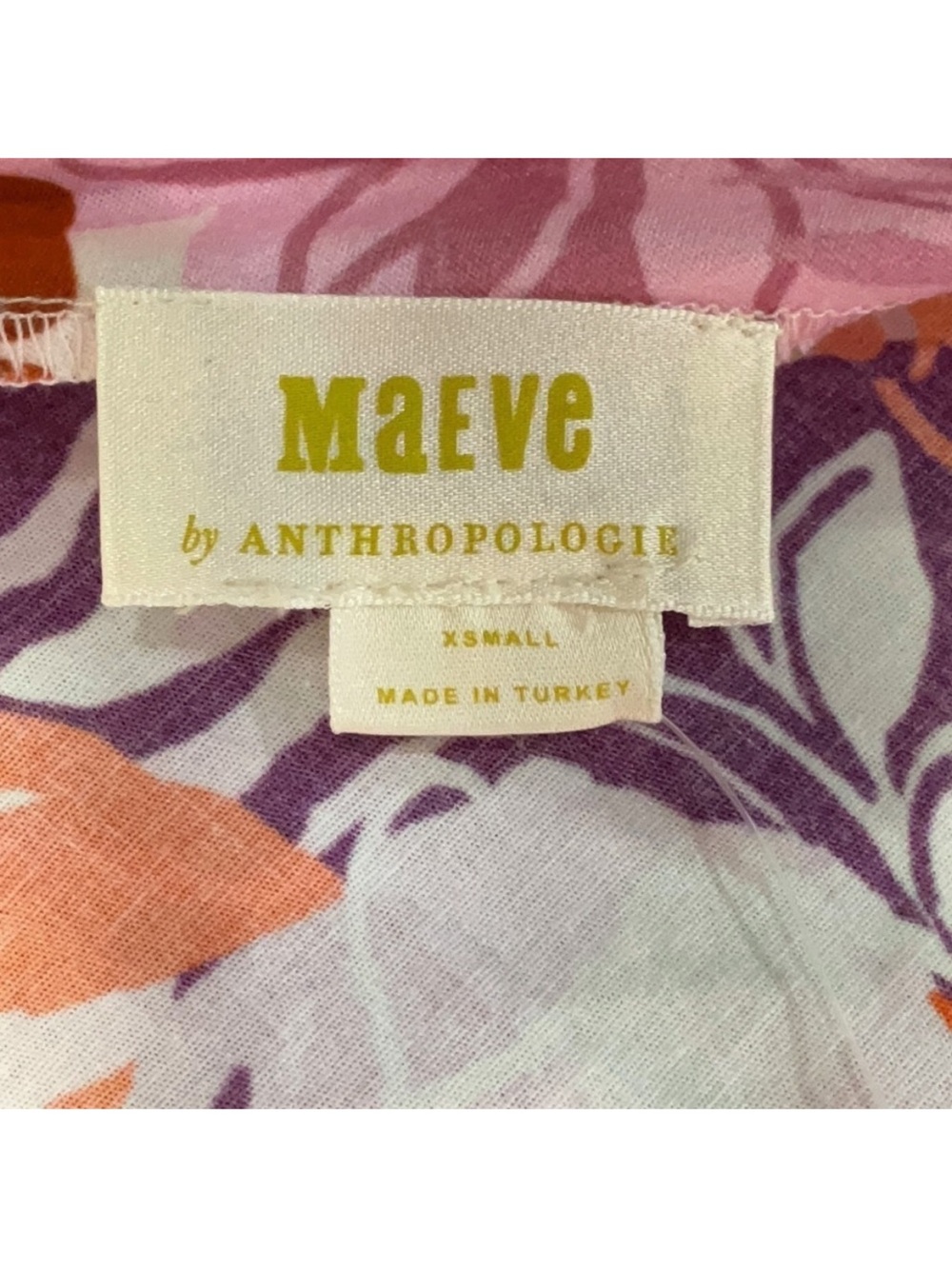 Anthropologie Pink and Orange Floral One-Shoulder Blouse Women’s XS - Picture 4 of 5